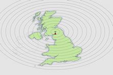 Map showing radio time signal coverage from Anthorn